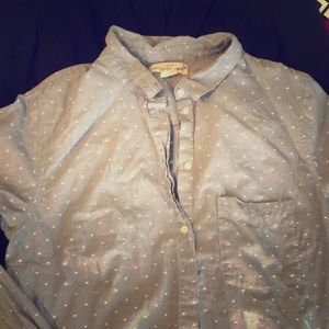 Blue blouse with white dots